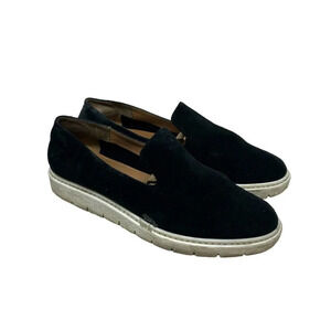 Aquatalia‎ Slip On Sneakers Loafer Lug Sole Leather Suede Black Size US 9